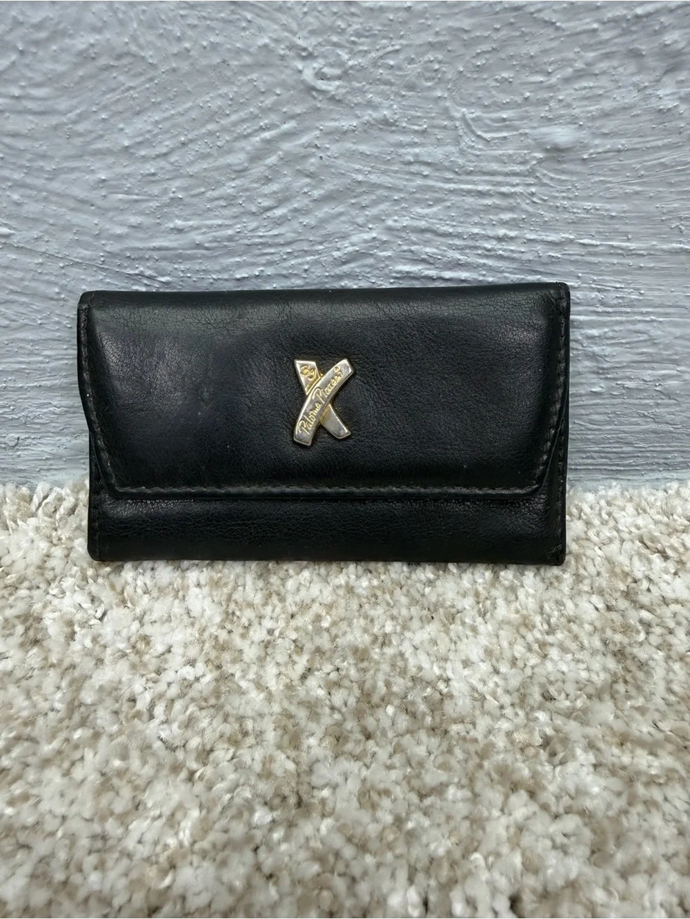 Vintage Paloma Picasso Genuine Leather Tri-Fold Key Case Wallet